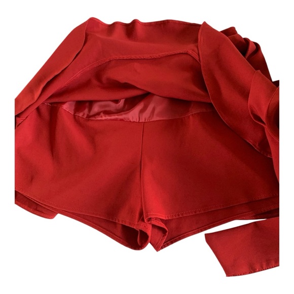 Zara Red Tie-Waist Skort Sz L - Picture 2 of 5